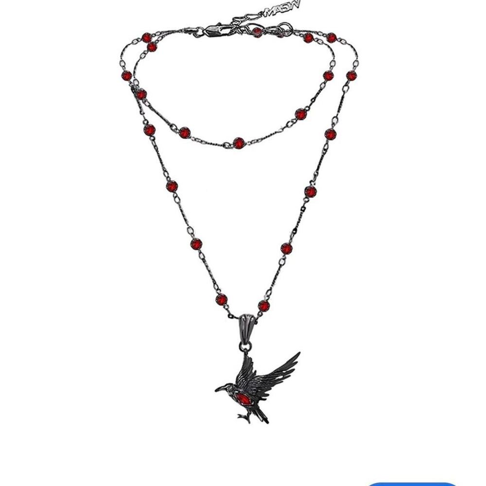 Black and red gothic crow